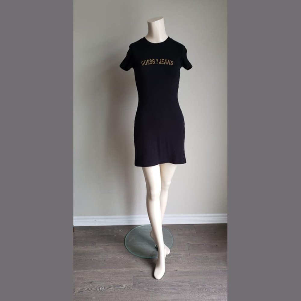 Guess Beaded Logo T-Shirt Dress